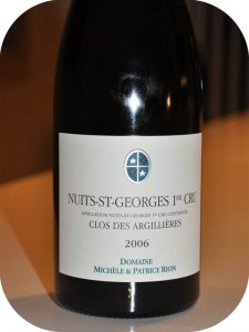 2006 Domaine Michele & Patrice Rion, Nuits-St-Georges 1er Cru Clos des Argilléres, Bourgogne, Frankrig