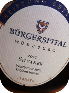 2011 Weingut Bürgerspital, Silvaner Würzburger Stein Kabinett Trocken, Franken, Tyskland