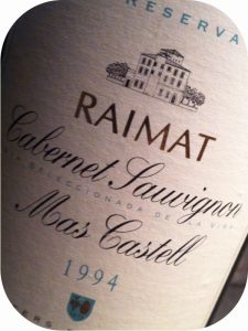 1994 Raimat, Mas Castell Cabernet Sauvignon, Costers del Segre, Spanien