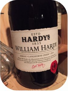 2014 Hardys Wines, William Hardy Shiraz, Langhorne Creek, Australien
