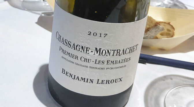2017 Benjamin Leroux, Chassagne-Montrachet 1er Cru Les Embazées, Bourgogne, Frankrig
