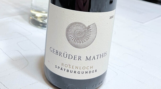 2020 Weingut Gebrüder Mathis, Rosenloch Spätburgunder, Baden, Tyskland